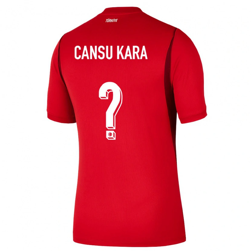 Danxen Mujer Camiseta Turquía İlayda Cansu Kara #0 Rojo Borgoña 1ª Equipación 26-28 La Camisa