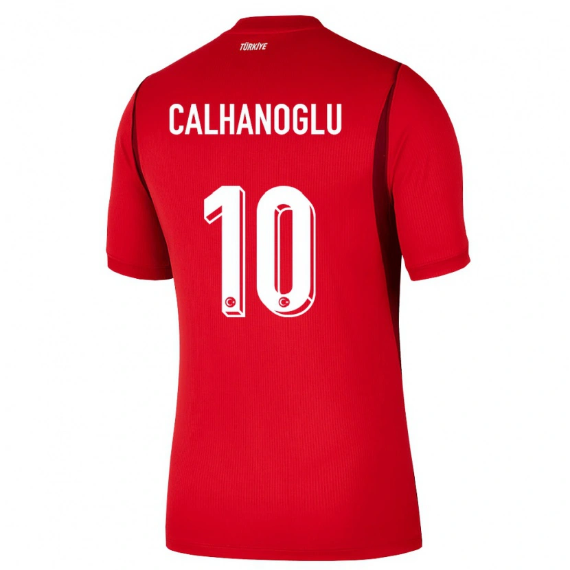 Danxen Mujer Camiseta Turquía Hakan Çalhanoğlu #10 Rojo Borgoña 1ª Equipación 26-28 La Camisa