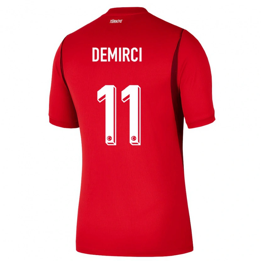 Danxen Mujer Camiseta Turquía Deniz Demirci #11 Rojo Borgoña 1ª Equipación 26-28 La Camisa