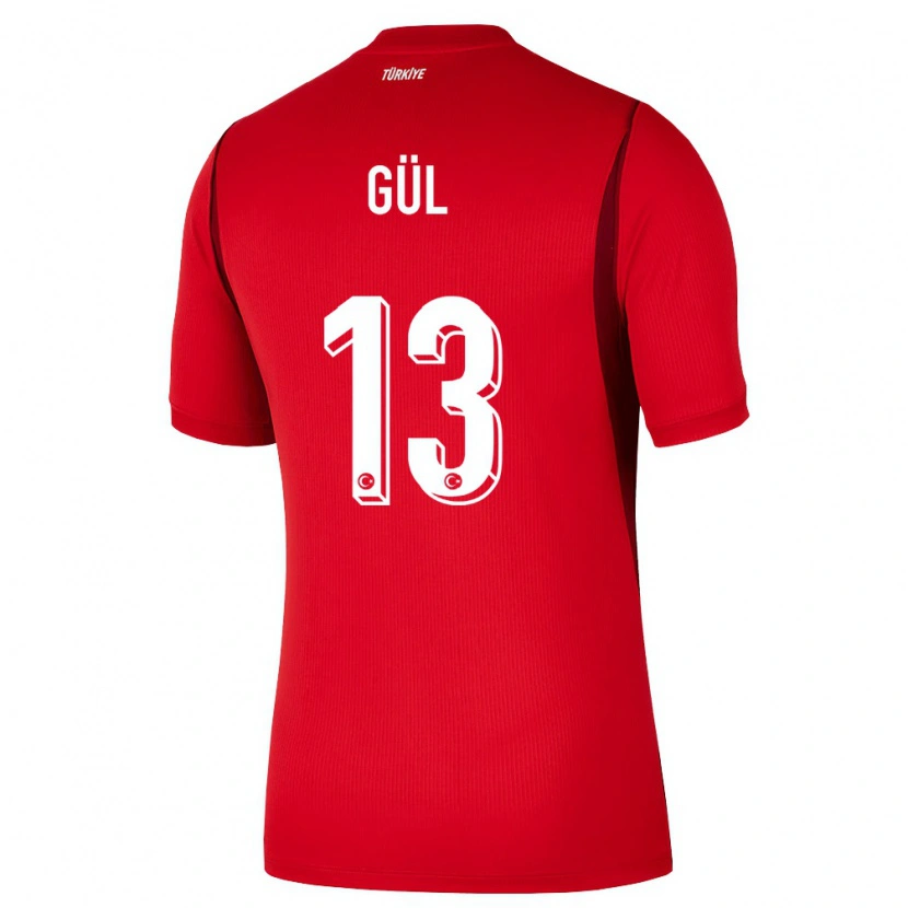Danxen Mujer Camiseta Turquía Deniz Gül #13 Rojo Borgoña 1ª Equipación 26-28 La Camisa