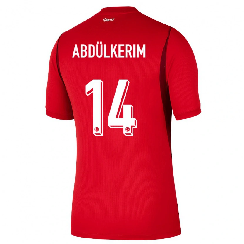 Danxen Mujer Camiseta Turquía Abdülkerim Bardakcı #14 Rojo Borgoña 1ª Equipación 26-28 La Camisa