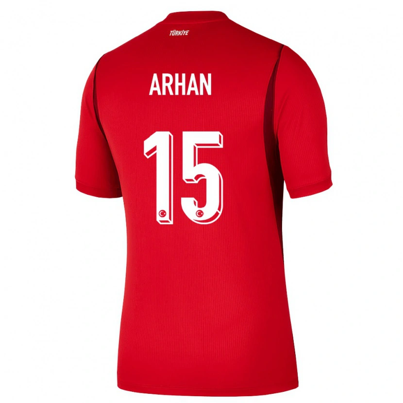 Danxen Mujer Camiseta Turquía Derya Arhan #15 Rojo Borgoña 1ª Equipación 26-28 La Camisa