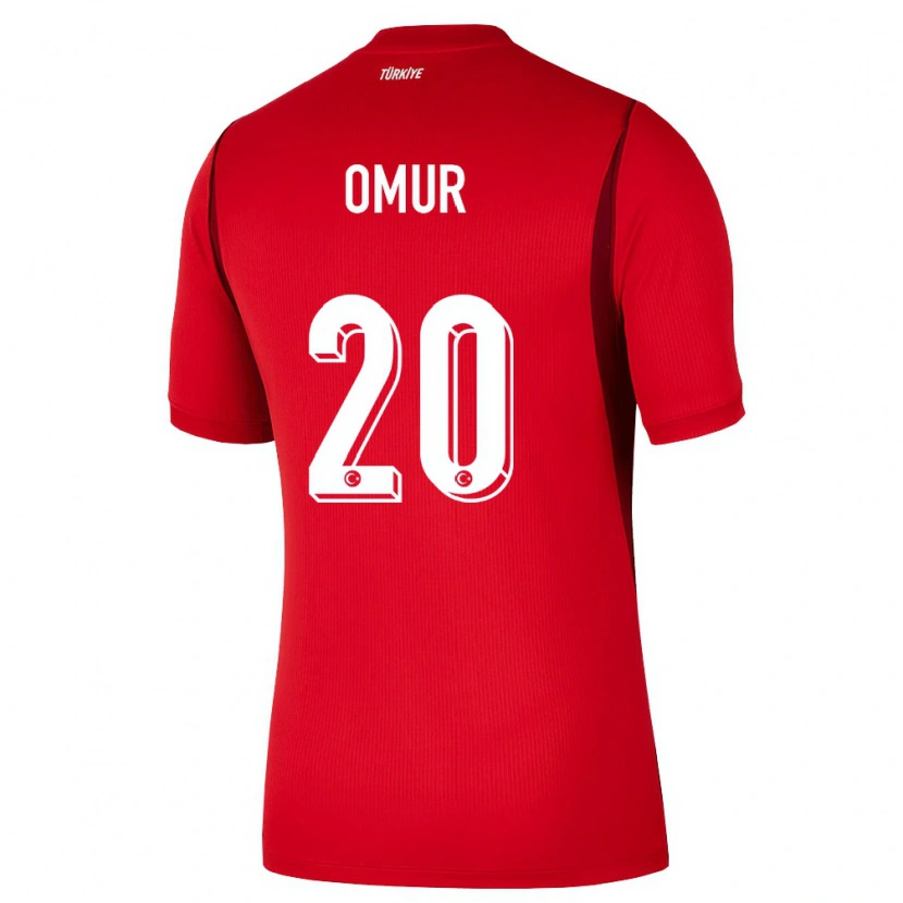 Danxen Mujer Camiseta Turquía Abdülkadir Ömür #20 Rojo Borgoña 1ª Equipación 26-28 La Camisa