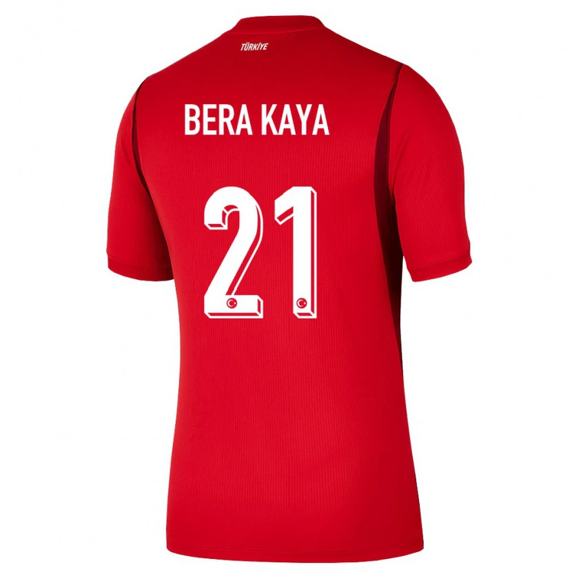 Danxen Mujer Camiseta Turquía Furkan Bera Kaya #21 Rojo Borgoña 1ª Equipación 26-28 La Camisa