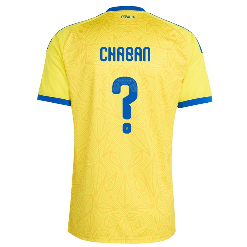Danxen Mujer Camiseta Ucrania Ivan Chaban #0 Amarillo Azul 1ª Equipación 26-28 La Camisa