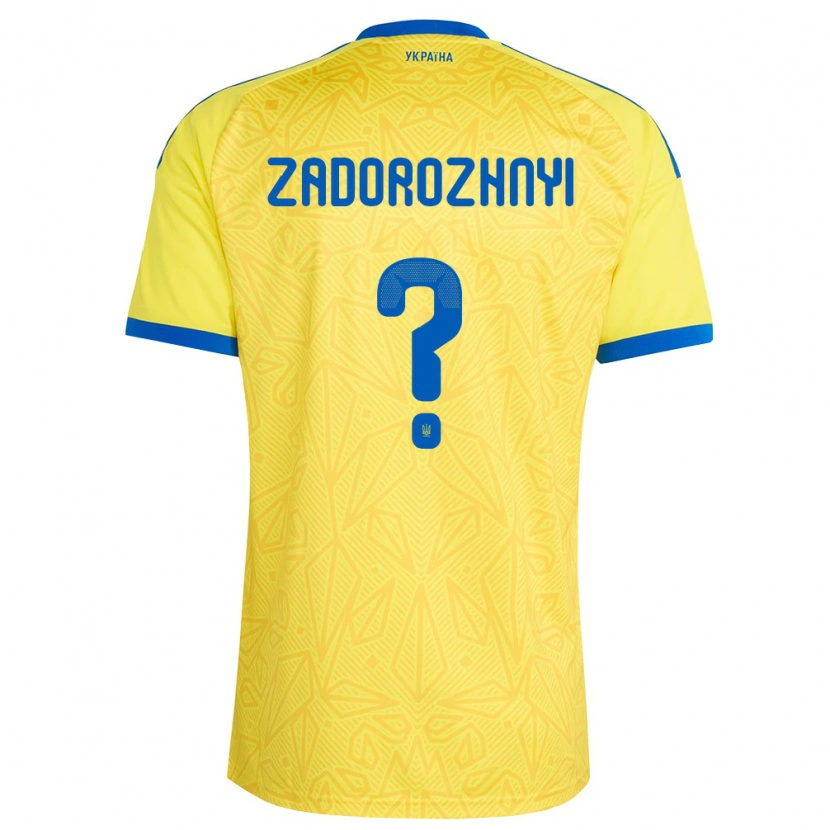 Danxen Mujer Camiseta Ucrania Fedir Zadorozhnyi #0 Amarillo Azul 1ª Equipación 26-28 La Camisa