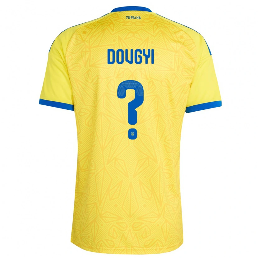 Danxen Mujer Camiseta Ucrania Danylo Dovgyi #0 Amarillo Azul 1ª Equipación 26-28 La Camisa