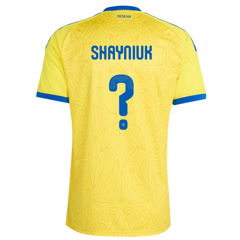 Danxen Mujer Camiseta Ucrania Marina Shayniuk #0 Amarillo Azul 1ª Equipación 26-28 La Camisa