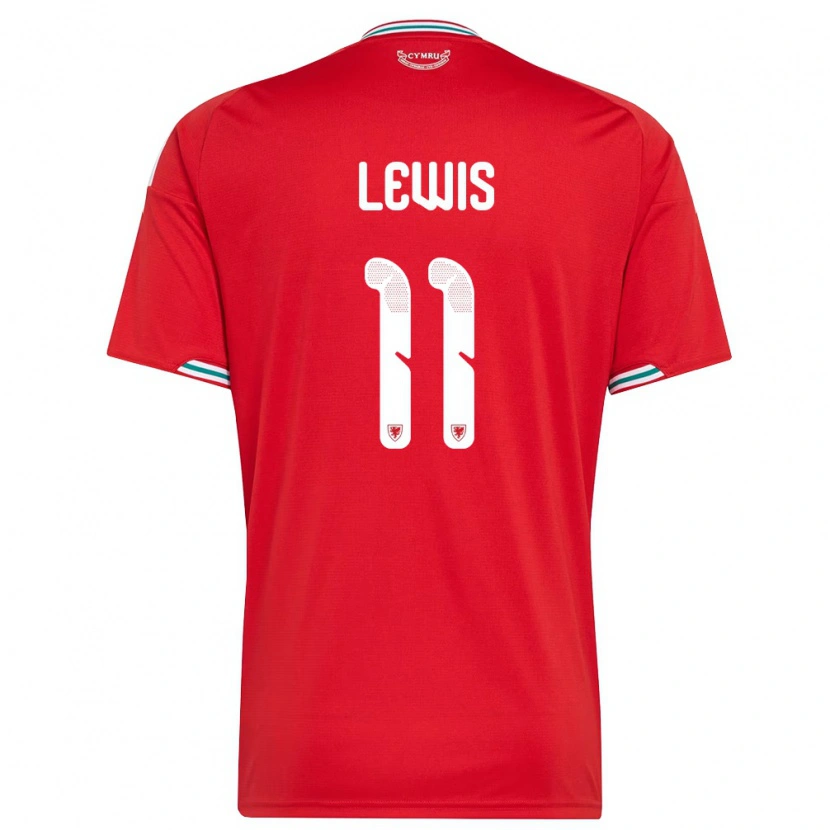 Danxen Mujer Camiseta Gales Sonny Lewis #11 Rojo Blanco Verde 1ª Equipación 26-28 La Camisa