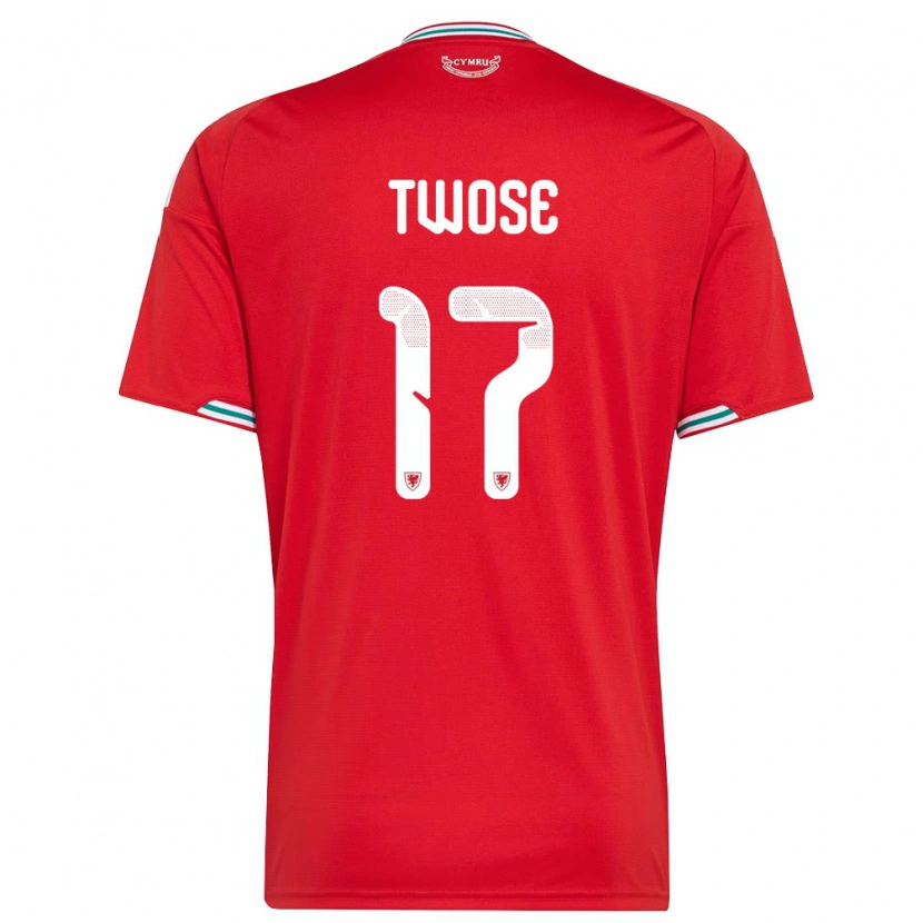 Danxen Mujer Camiseta Gales Cody Twose #17 Rojo Blanco Verde 1ª Equipación 26-28 La Camisa