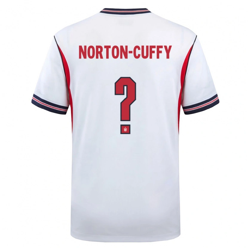 Danxen Mujer Camiseta Inglaterra Brooke Norton-Cuffy #0 Blanco Marino Rojo 1ª Equipación 26-28 La Camisa