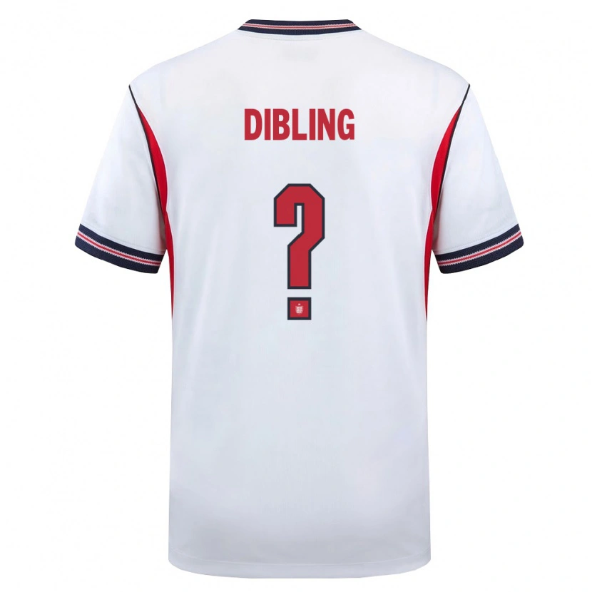 Danxen Mujer Camiseta Inglaterra Tyler Dibling #0 Blanco Marino Rojo 1ª Equipación 26-28 La Camisa