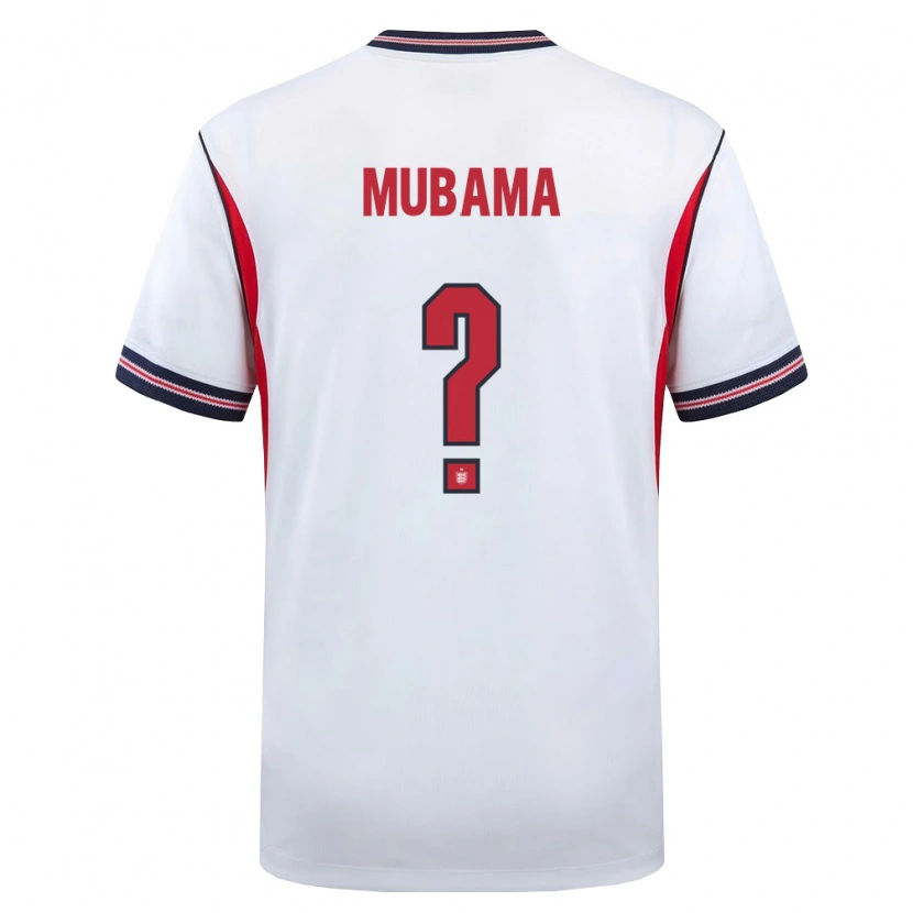 Danxen Mujer Camiseta Inglaterra Divin Mubama #0 Blanco Marino Rojo 1ª Equipación 26-28 La Camisa