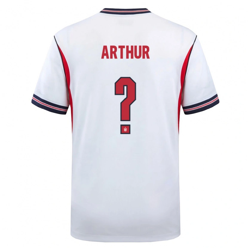 Danxen Mujer Camiseta Inglaterra Benjamin Arthur #0 Blanco Marino Rojo 1ª Equipación 26-28 La Camisa