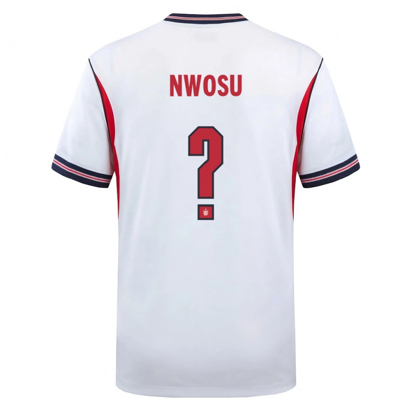 Danxen Mujer Camiseta Inglaterra Chinaza Nwosu #0 Blanco Marino Rojo 1ª Equipación 26-28 La Camisa