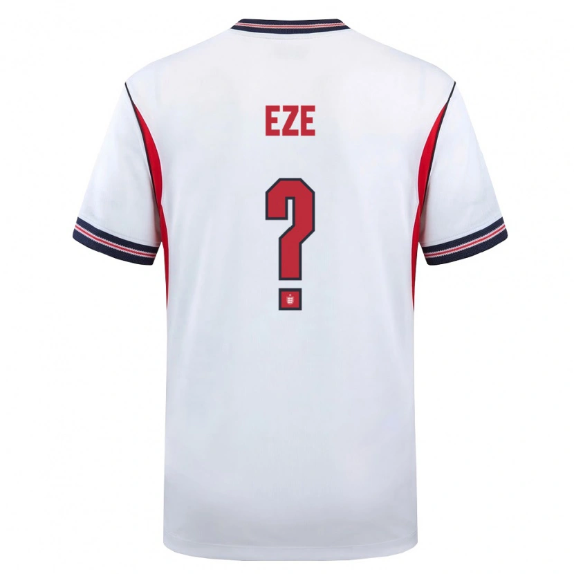 Danxen Mujer Camiseta Inglaterra David Eze #0 Blanco Marino Rojo 1ª Equipación 26-28 La Camisa