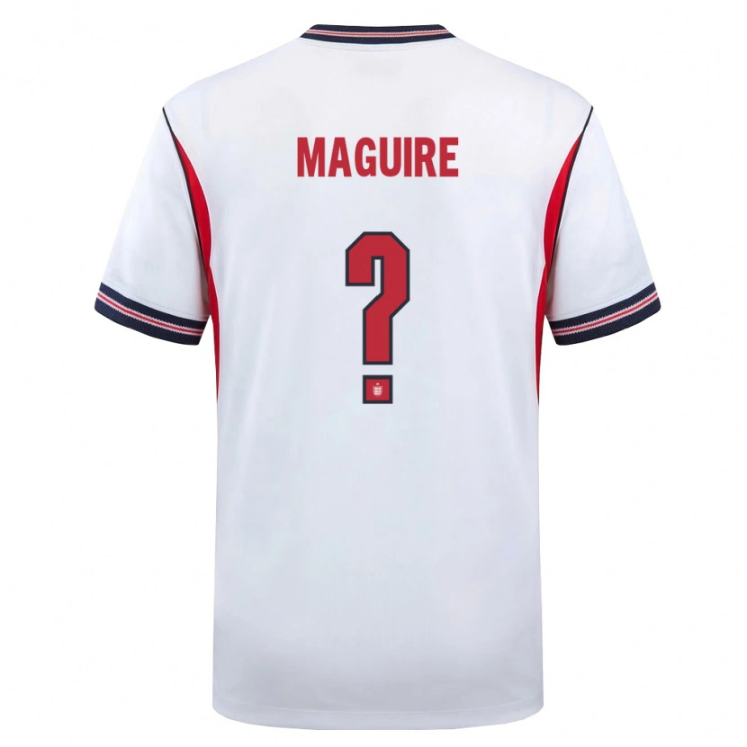 Danxen Mujer Camiseta Inglaterra Harry Maguire #0 Blanco Marino Rojo 1ª Equipación 26-28 La Camisa