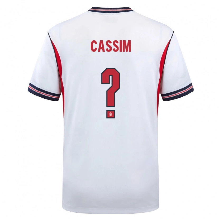 Danxen Mujer Camiseta Inglaterra Karim Cassim #0 Blanco Marino Rojo 1ª Equipación 26-28 La Camisa