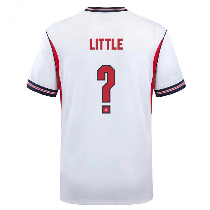 Danxen Mujer Camiseta Inglaterra Max Little #0 Blanco Marino Rojo 1ª Equipación 26-28 La Camisa