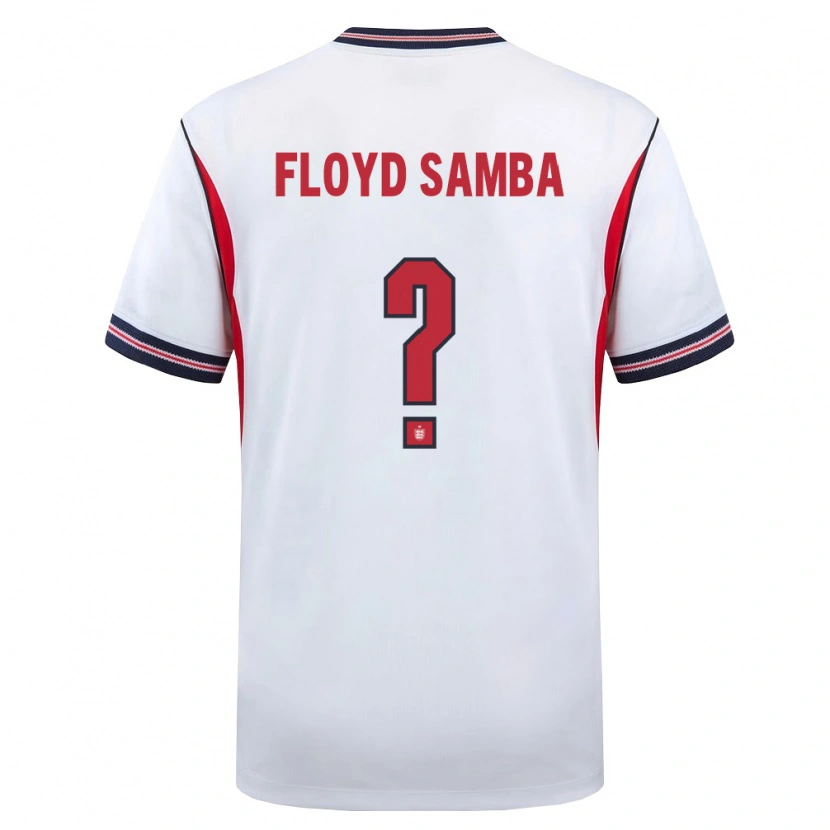 Danxen Mujer Camiseta Inglaterra Floyd Samba #0 Blanco Marino Rojo 1ª Equipación 26-28 La Camisa