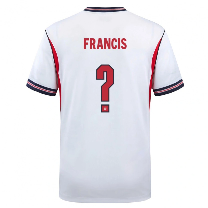 Danxen Mujer Camiseta Inglaterra Ed Francis #0 Blanco Marino Rojo 1ª Equipación 26-28 La Camisa
