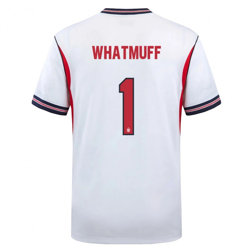 Danxen Mujer Camiseta Inglaterra Oliver Whatmuff #1 Blanco Marino Rojo 1ª Equipación 26-28 La Camisa