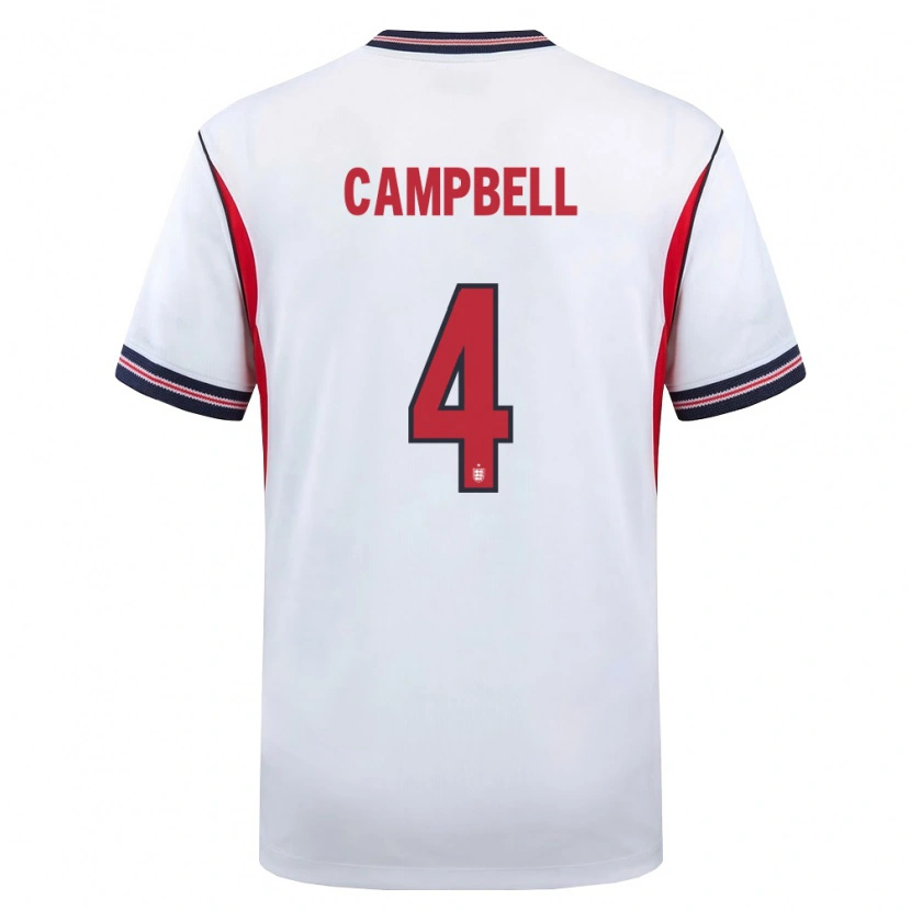 Danxen Mujer Camiseta Inglaterra Harrison Murray-Campbell #4 Blanco Marino Rojo 1ª Equipación 26-28 La Camisa