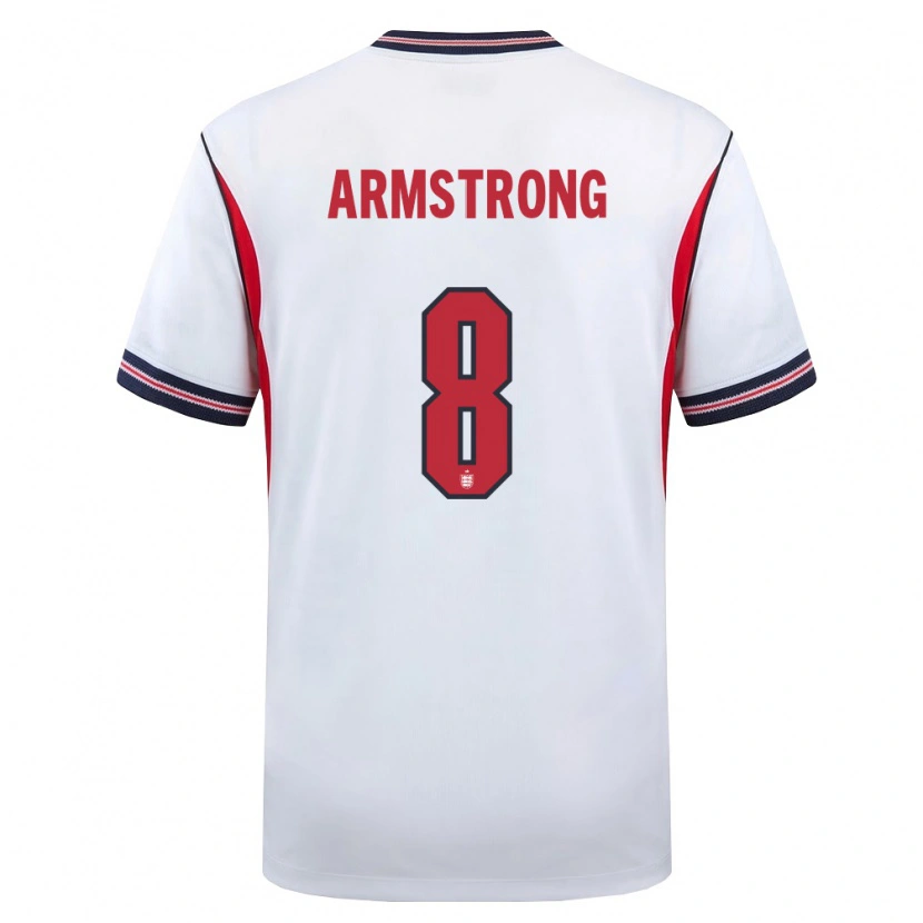 Danxen Mujer Camiseta Inglaterra Harrison Armstrong #8 Blanco Marino Rojo 1ª Equipación 26-28 La Camisa
