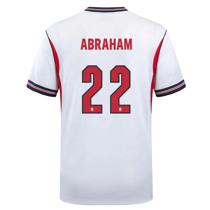 Danxen Mujer Camiseta Inglaterra Tammy Abraham #22 Blanco Marino Rojo 1ª Equipación 26-28 La Camisa