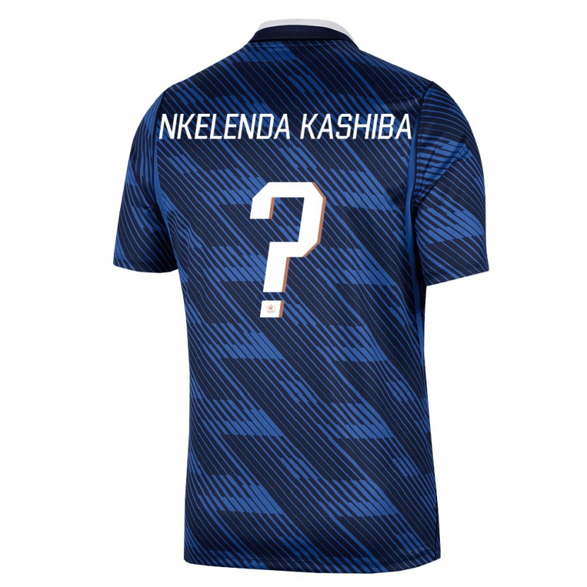 Danxen Mujer Camiseta Francia Jason Nkelenda Kashiba #0 Marino Azul Blanco 1ª Equipación 26-28 La Camisa