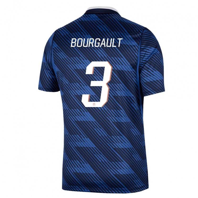 Danxen Mujer Camiseta Francia Justin Bourgault #3 Marino Azul Blanco 1ª Equipación 26-28 La Camisa