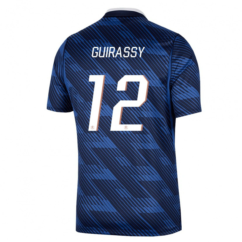 Danxen Mujer Camiseta Francia Herba Guirassy #12 Marino Azul Blanco 1ª Equipación 26-28 La Camisa