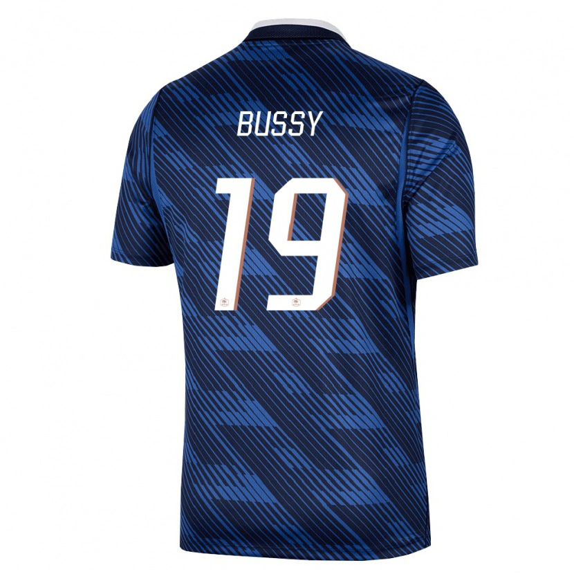 Danxen Mujer Camiseta Francia Kessya Bussy #19 Marino Azul Blanco 1ª Equipación 26-28 La Camisa