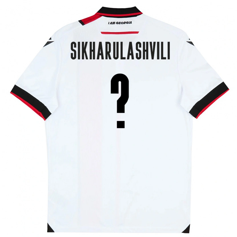Danxen Mujer Camiseta Georgia Nika Sikharulashvili #0 Blanco Negro Rojo 1ª Equipación 26-28 La Camisa