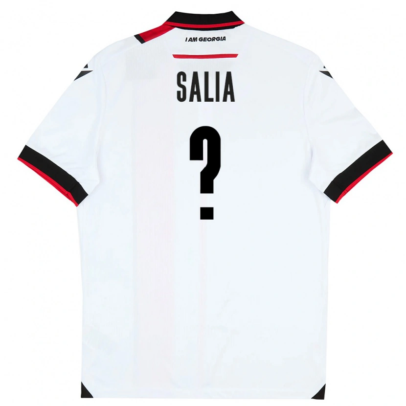 Danxen Mujer Camiseta Georgia Vakhtang Salia #0 Blanco Negro Rojo 1ª Equipación 26-28 La Camisa
