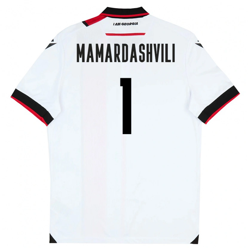 Danxen Mujer Camiseta Georgia Giorgi Mamardashvili #1 Blanco Negro Rojo 1ª Equipación 26-28 La Camisa