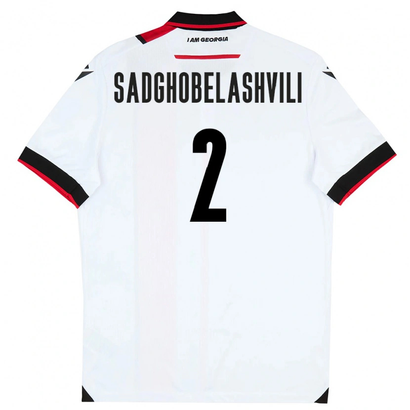 Danxen Mujer Camiseta Georgia Gela Sadghobelashvili #2 Blanco Negro Rojo 1ª Equipación 26-28 La Camisa