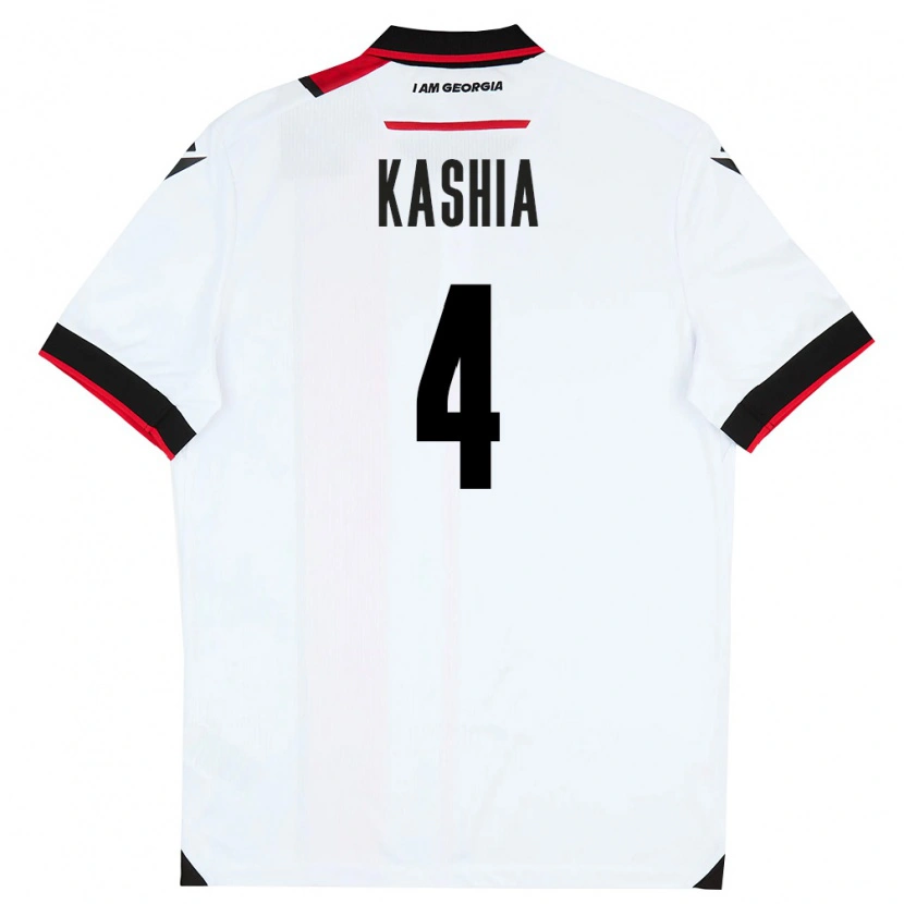 Danxen Mujer Camiseta Georgia Guram Kashia #4 Blanco Negro Rojo 1ª Equipación 26-28 La Camisa