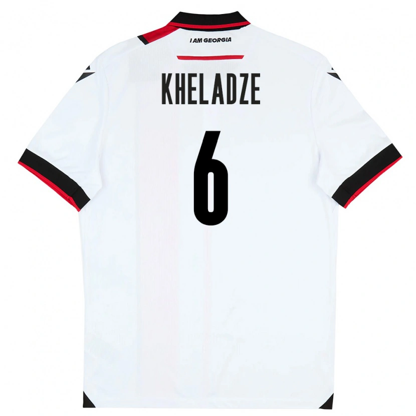 Danxen Mujer Camiseta Georgia Luka Kheladze #6 Blanco Negro Rojo 1ª Equipación 26-28 La Camisa