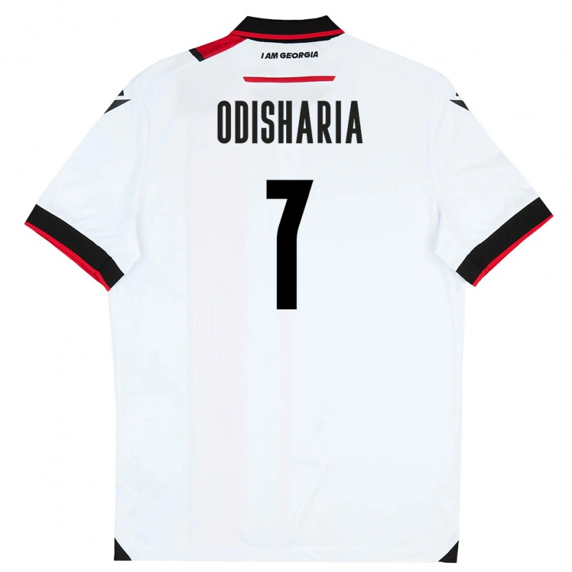 Danxen Mujer Camiseta Georgia Lasha Odisharia #7 Blanco Negro Rojo 1ª Equipación 26-28 La Camisa