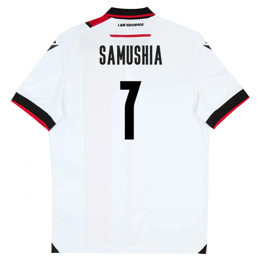 Danxen Mujer Camiseta Georgia Saba Samushia #7 Blanco Negro Rojo 1ª Equipación 26-28 La Camisa