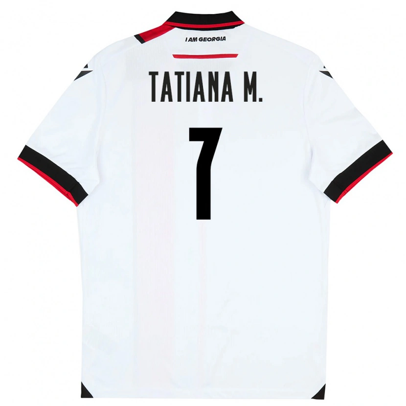 Danxen Mujer Camiseta Georgia Tatiana Matveeva #7 Blanco Negro Rojo 1ª Equipación 26-28 La Camisa