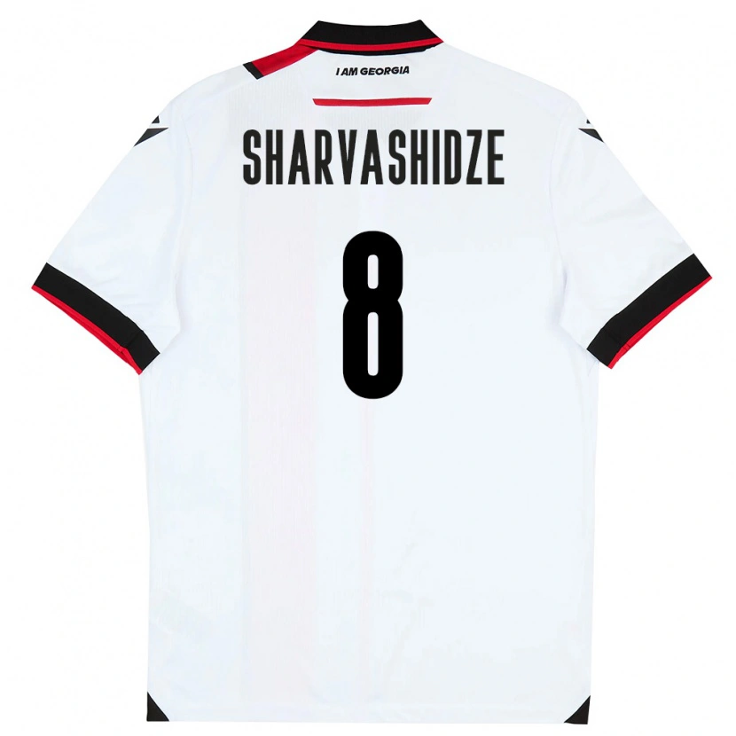 Danxen Mujer Camiseta Georgia Saba Sharvashidze #8 Blanco Negro Rojo 1ª Equipación 26-28 La Camisa