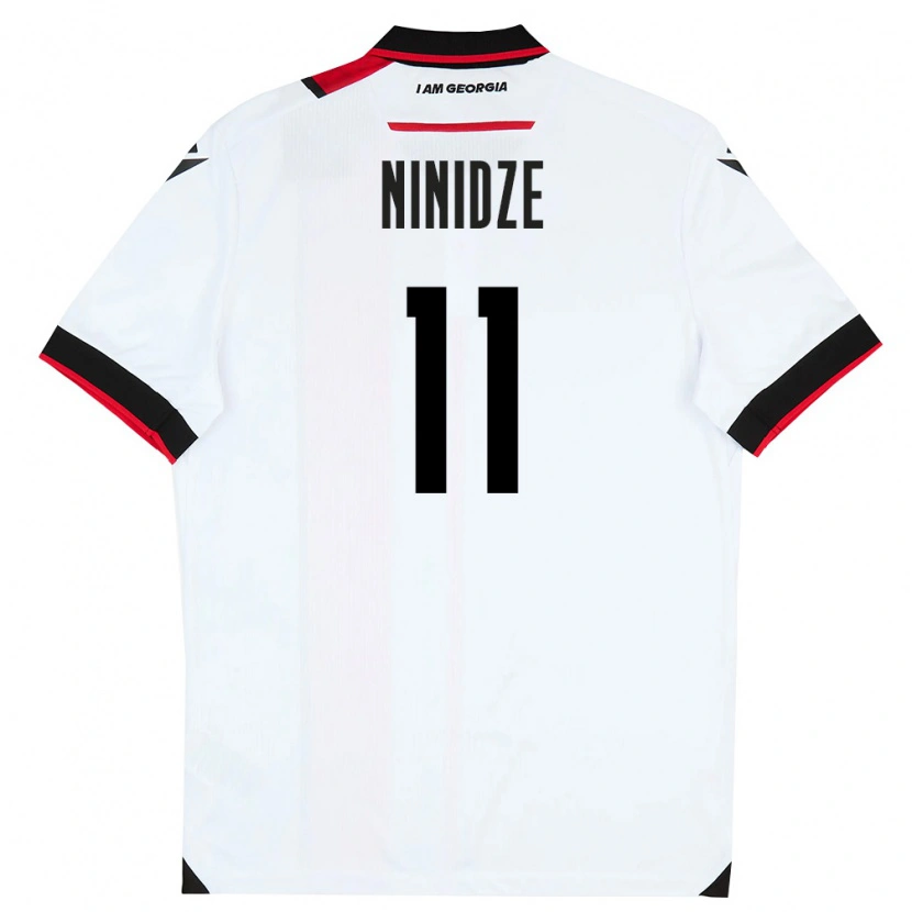 Danxen Mujer Camiseta Georgia Nikoloz Ninidze #11 Blanco Negro Rojo 1ª Equipación 26-28 La Camisa