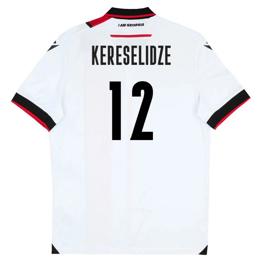 Danxen Mujer Camiseta Georgia Davit Kereselidze #12 Blanco Negro Rojo 1ª Equipación 26-28 La Camisa
