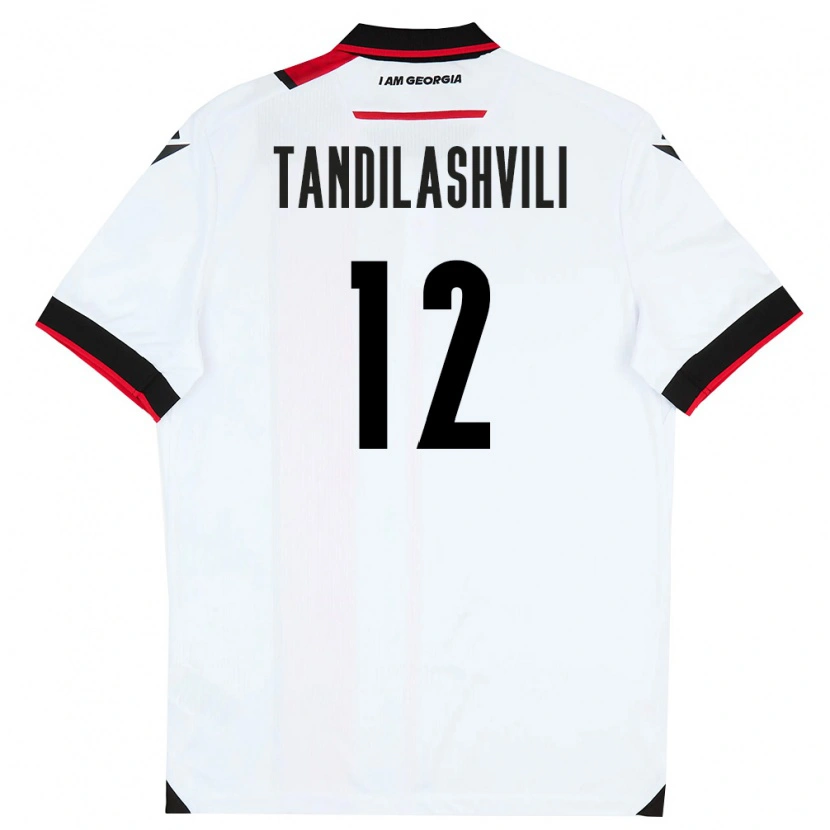 Danxen Mujer Camiseta Georgia Levan Tandilashvili #12 Blanco Negro Rojo 1ª Equipación 26-28 La Camisa