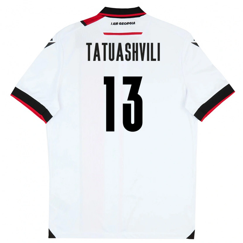 Danxen Mujer Camiseta Georgia Tamar Tatuashvili #13 Blanco Negro Rojo 1ª Equipación 26-28 La Camisa