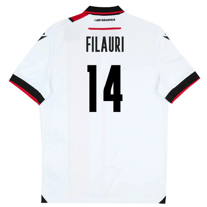 Danxen Mujer Camiseta Georgia Tornike Filauri #14 Blanco Negro Rojo 1ª Equipación 26-28 La Camisa