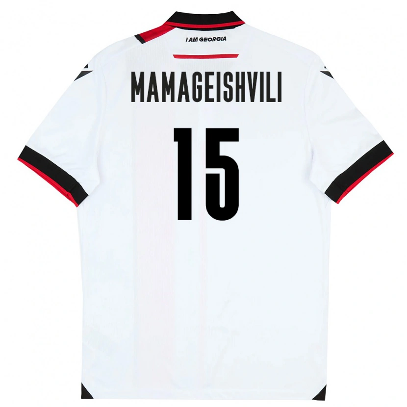 Danxen Mujer Camiseta Georgia Gizo Mamageishvili #15 Blanco Negro Rojo 1ª Equipación 26-28 La Camisa