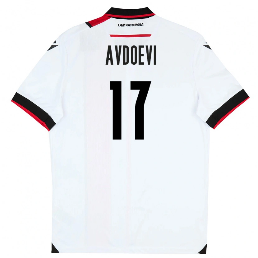 Danxen Mujer Camiseta Georgia Saba Avdoevi #17 Blanco Negro Rojo 1ª Equipación 26-28 La Camisa
